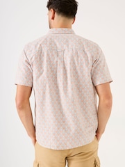 FatFace Light Orange Short Sleeve Mini Geo Print Shirt - Image 2 of 6