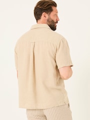 FatFace Natural Short Sleeve Chest Embroidered Shirt - Image 2 of 9