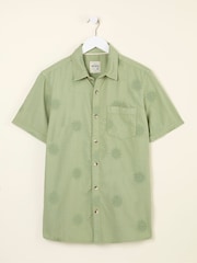 FatFace Green Short Sleeve Sun Embroidered Shirt - Image 6 of 7