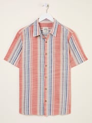 FatFace Bude Pink Short Sleeve Stripe Shirt - Image 7 of 7