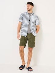 FatFace Hyde Blue Short Sleeve Stripe 100% Cotton Shirt - Image 3 of 5