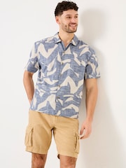FatFace Blue Short Sleeve Relaxed Fit Art Print Shirt - Image 2 of 8