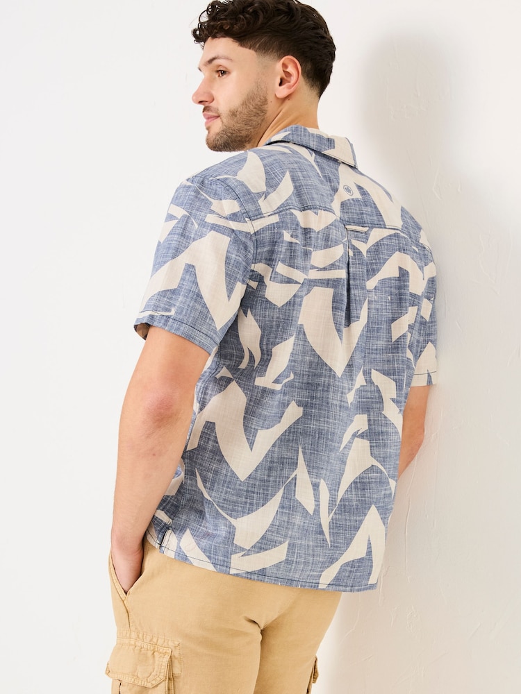 FatFace Blue Short Sleeve Relaxed Fit Art Print Shirt - Image 3 of 8