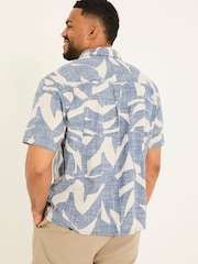 FatFace Blue Short Sleeve Relaxed Fit Art Print Shirt - Image 6 of 8