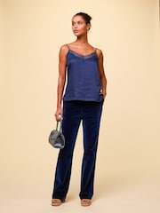 Aspiga, blaue Samthose aus 100 % Baumwolle - Bild 1 von 3