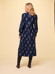 Aspiga Aspiga Blaues Liv-bedrucktes Cordkleid aus 100 % Baumwolle - Bild 2 von 4