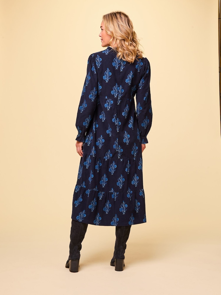 Aspiga Aspiga Blaues Liv-bedrucktes Cordkleid aus 100 % Baumwolle - Bild 2 von 4