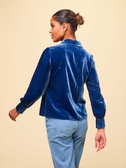 Aspiga Blue Ffion Velvet Shirt - Image 2 of 4