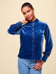 Aspiga Blue Ffion Velvet Shirt - Image 4 of 4