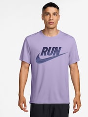Nike Hydrangea Purple Grey Miler Run Energy Running T-Shirt - Image 1 of 3