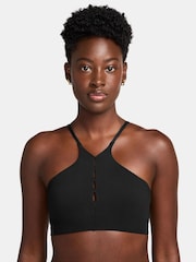 Nike Black One Keyhole Light-Support High-Neck Sports Bra - Image 1 of 4