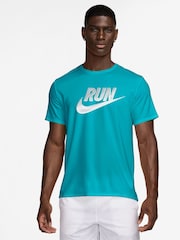 Nike Cactus Blue Miler Run Energy Running T-Shirt - Image 1 of 3