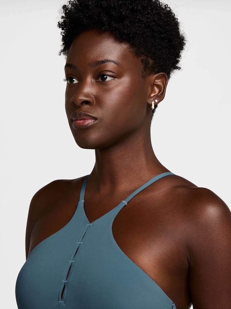 Szaroniebieski - Nike One Keyhole Light-Support High-Neck Sports Bra - Image 3 of 4