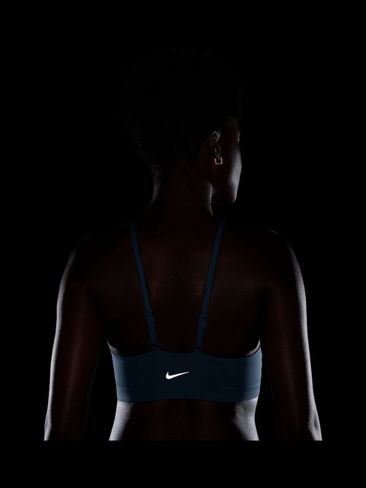 Nike Smokey Blue One Keyhole Light-Support High-Neck Sports Bra - Image 4 of 4