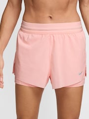 Nike Atmosphere Pink Swift Dri-FIT Mid-Rise 2-in-1 Running Shorts - Image 1 of 4