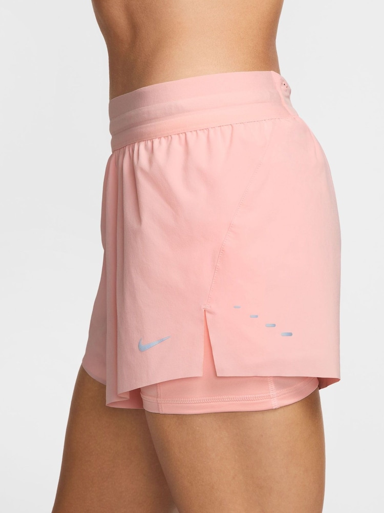 Nike Atmosphere Pink Swift Dri-FIT Mid-Rise 2-in-1 Running Shorts - Image 3 of 4