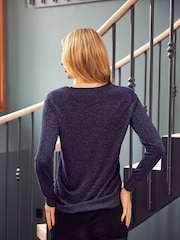 Aspiga Blue Knit V-Neck Jumper - Image 2 of 4