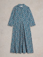 White Stuff Blue Rua Jersey Shirt Dress - Image 5 of 6