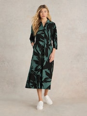 White Stuff Green Rua Jersey Shirt Dress - Image 1 of 6