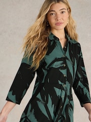 White Stuff Green Rua Jersey Shirt Dress - Image 3 of 6