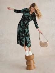 White Stuff Green Rua Jersey Shirt Dress - Image 4 of 6