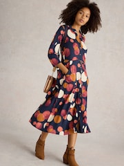 White Stuff Blue Rua Jersey Shirt Dress - Image 4 of 6