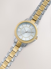Silver Tone Mixed Metal Boyfriend Watch - Image 4 of 4