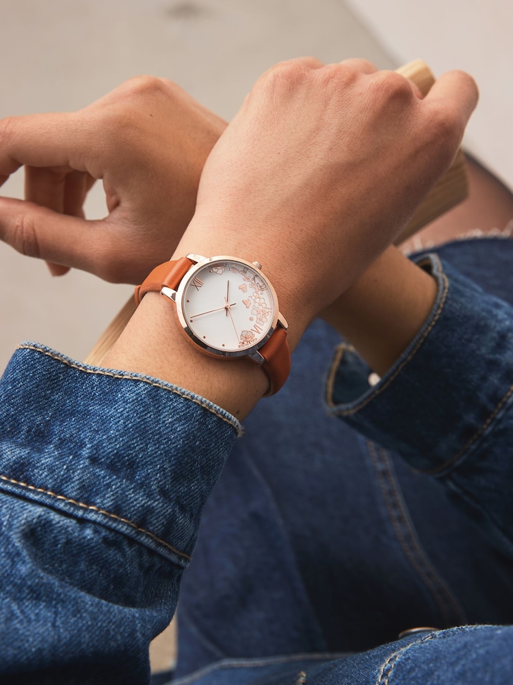 Orange Flower Dial Watch - Image 1 of 4