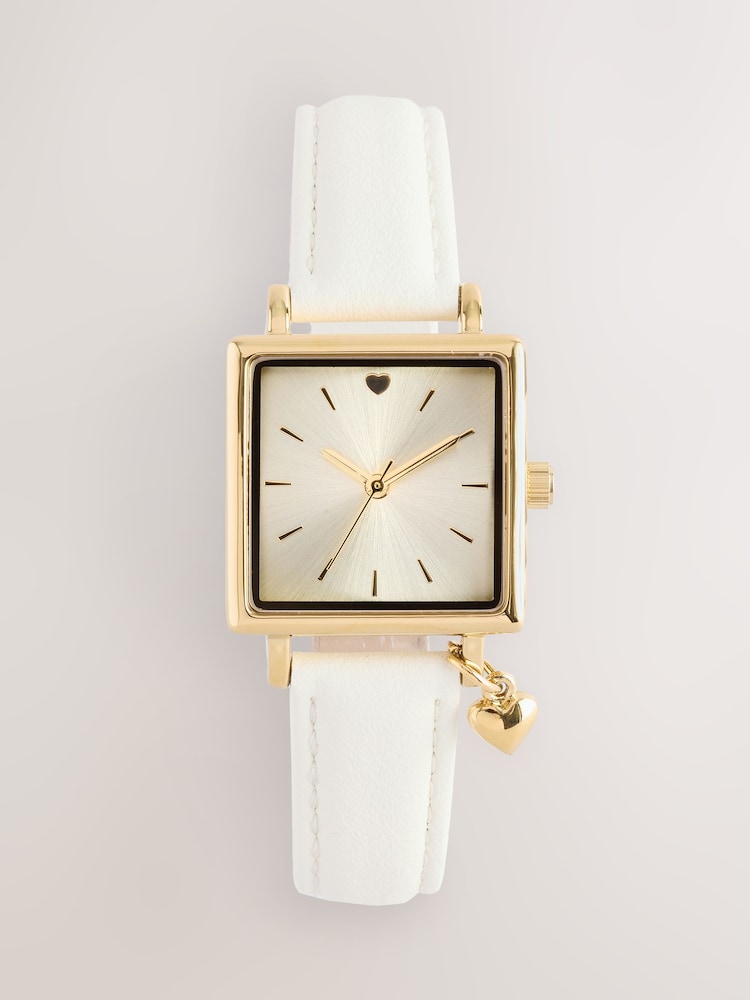Ecru Square Heart Charm Watch - Image 2 of 4