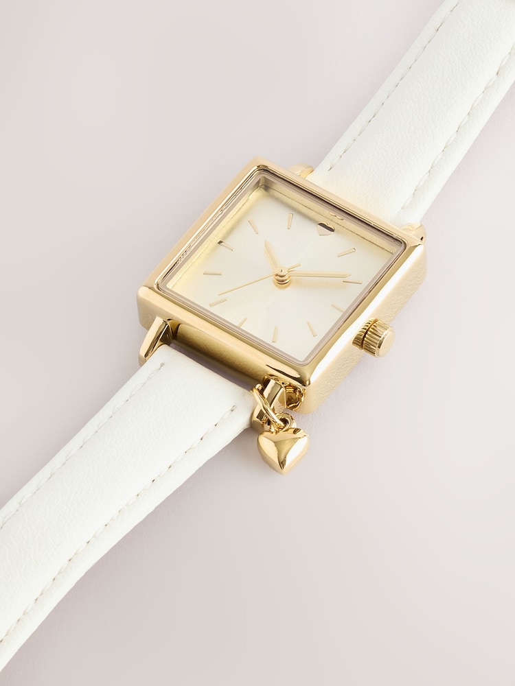 Ecru Square Heart Charm Watch - Image 4 of 4