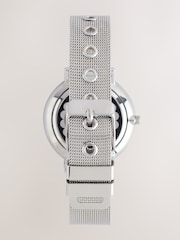 Silver Tone Blue Dial Mesh Watch - Image 3 of 4