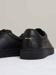 Reiss All Black Finley Leather Low-Top Trainers - Image 4 of 5