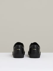 Reiss All Black Finley Leather Low-Top Trainers - Image 5 of 5
