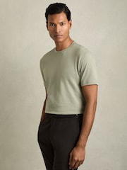 Reiss White/Dusty Rose/Pistachio Praise Cotton Crew-Neck T-Shirts 3 Pack - Image 2 of 8