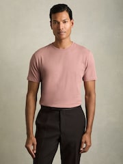 Reiss White/Dusty Rose/Pistachio Praise Cotton Crew-Neck T-Shirts 3 Pack - Image 7 of 8