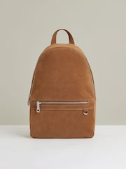Reiss Light Tan Nico Suede Backpack - Image 1 of 5