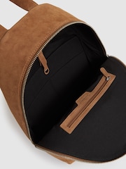 Reiss Light Tan Nico Suede Backpack - Image 3 of 5