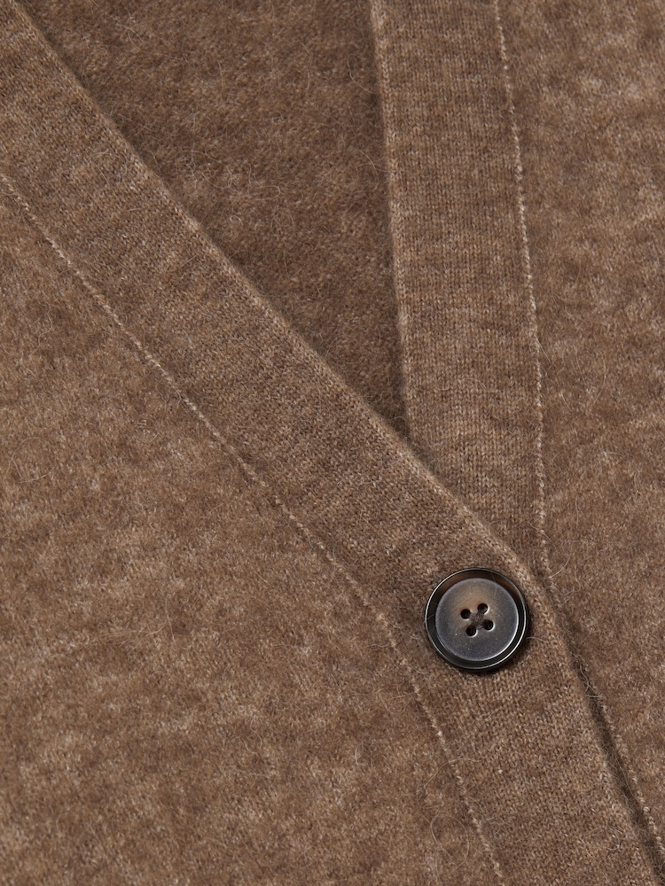 Reiss Mink Robyn Alpaca Wool-Blend Brushed Cardigan - Image 6 of 6