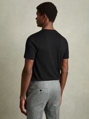 Reiss White/Black/Navy Praise Cotton Crew-Neck T-Shirts 3 Pack - Image 3 of 7