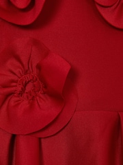 Reiss Red Polliana 13-14 yrs Scuba 3D-Flowers Flared Dress - Image 4 of 4