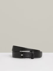 Reiss Black Remi Leather Micro-Grain Belt - Image 1 of 4