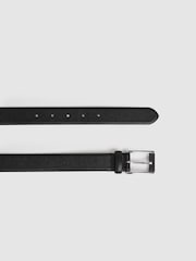 Reiss Black Remi Leather Micro-Grain Belt - Image 3 of 4