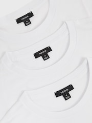 Reiss White Praise Cotton Crew-Neck T-Shirts 3 Pack - Image 6 of 6