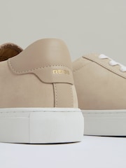 Reiss Ecru Finley Leather Low-Top Trainers - Image 5 of 5