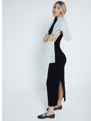 River Island Black Ribbed Roll Neck and Midi 100% Cotton Skirt 2 Piece Set - Image 2 of 7