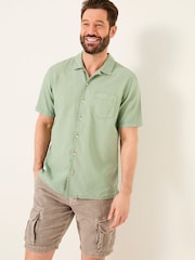 FatFace Bugle Green Short Sleeve Linen Cotton Shirt - Image 1 of 1