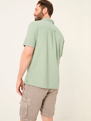 FatFace Bugle Green Linen Cotton Shirt - Image 2 of 5