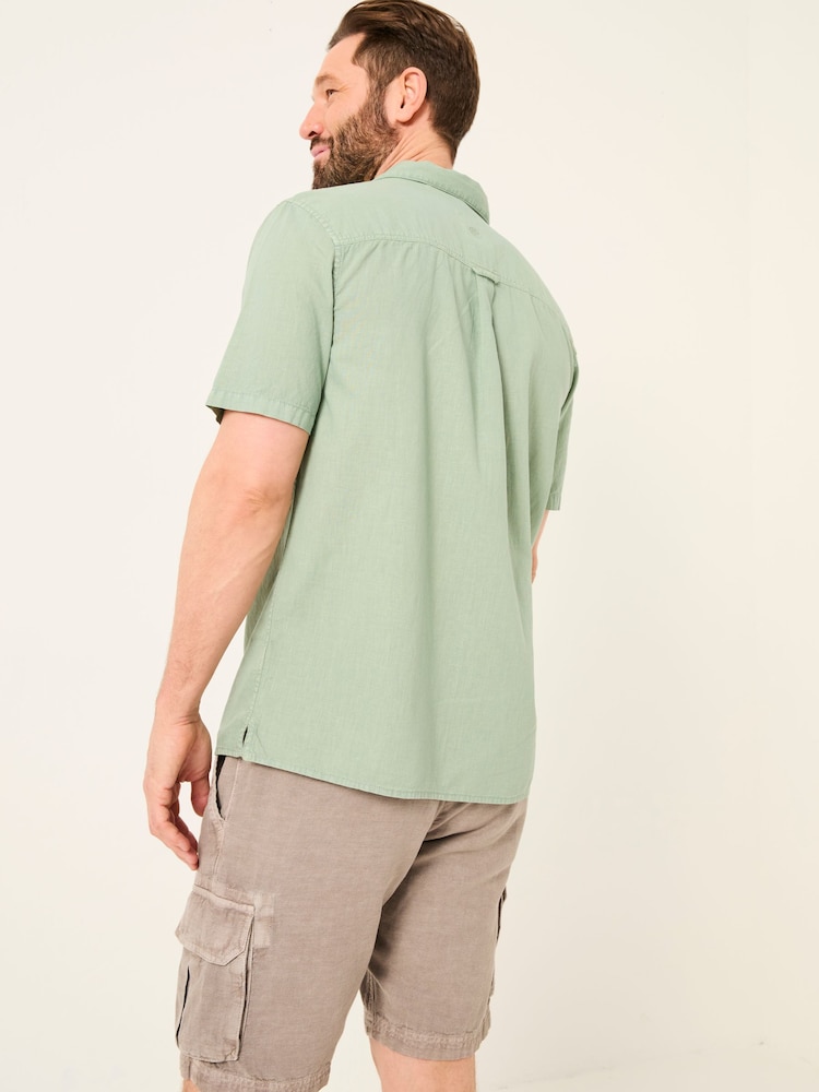 FatFace Bugle Green Linen Cotton Shirt - Image 2 of 5