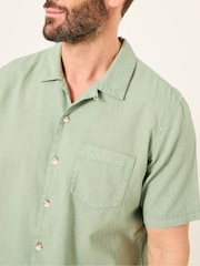 FatFace Bugle Green Linen Cotton Shirt - Image 4 of 5