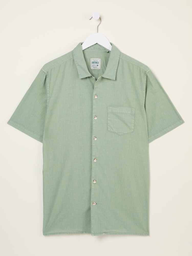 FatFace Bugle Green Linen Cotton Shirt - Image 5 of 5